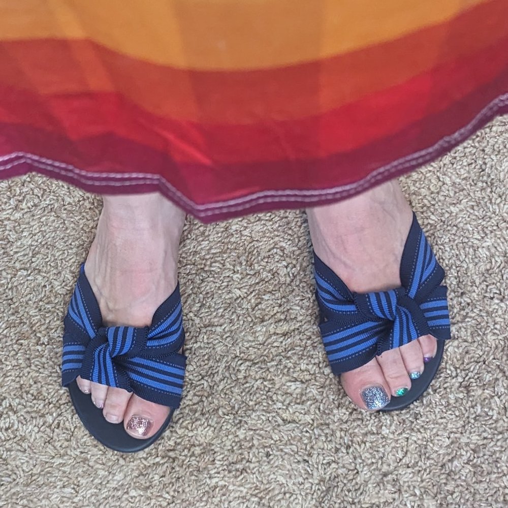 Rothy's The Knot Cobalt Stripe 7.5 Originally $115